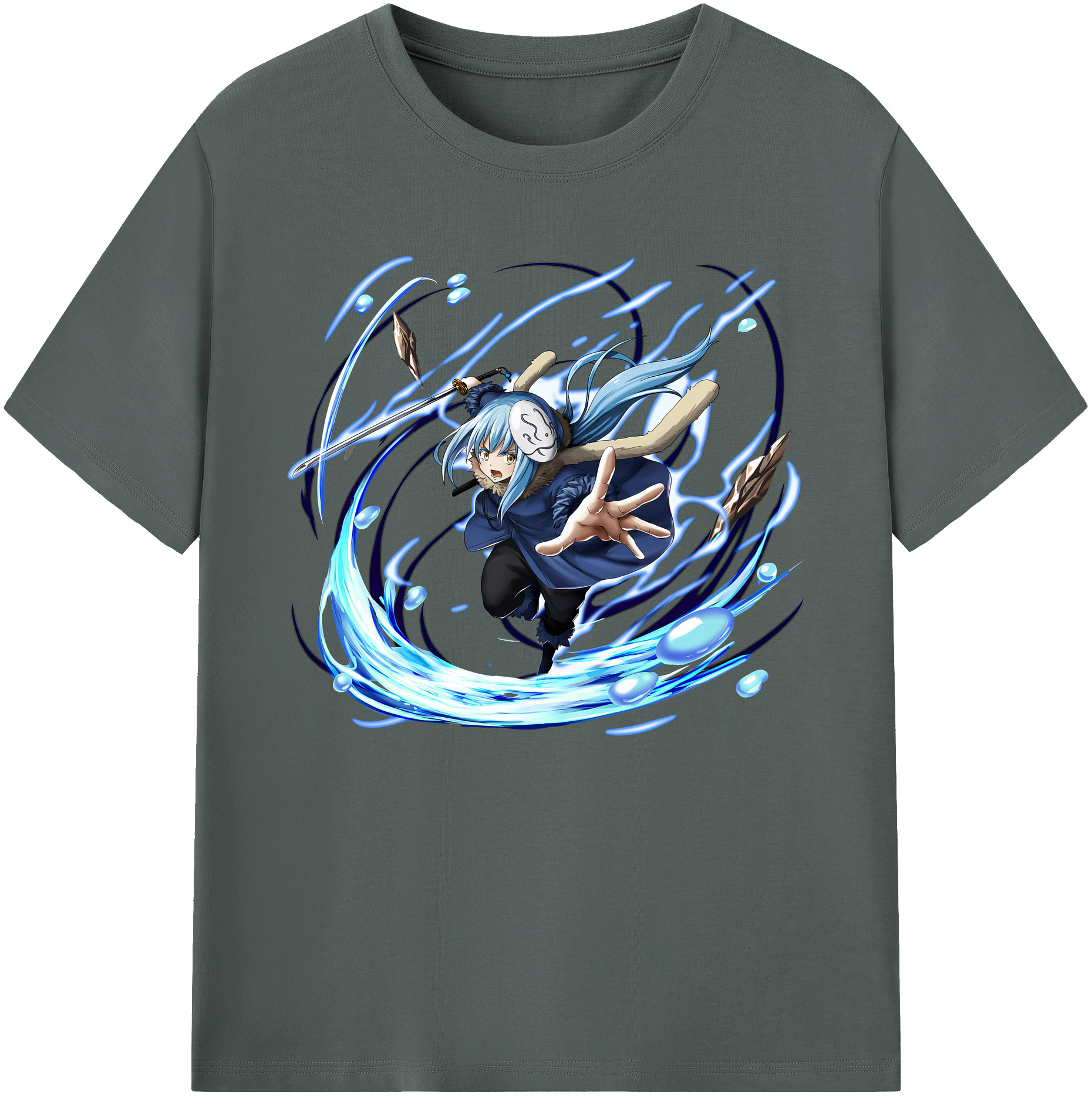 （画像用） 転スラ Regarding Reincarnated to Slime 綿100％ メンズ半袖Tシャツ｜肌触りやわらか＆通気性
